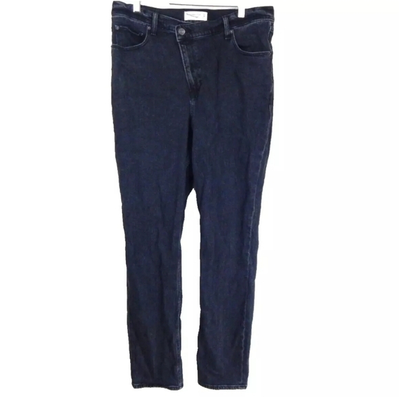 Abercrombie 90's Slim Straight Ultra High Rise Crossover Waist Jeans - Picture 1 of 3